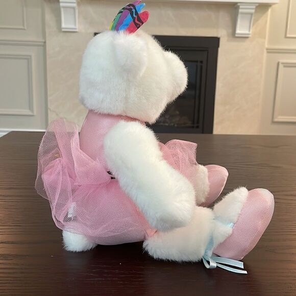 GUND and Crayola White Teddy Bear with Pink Ballerina costume and crayon crown - Picture 5 of 8